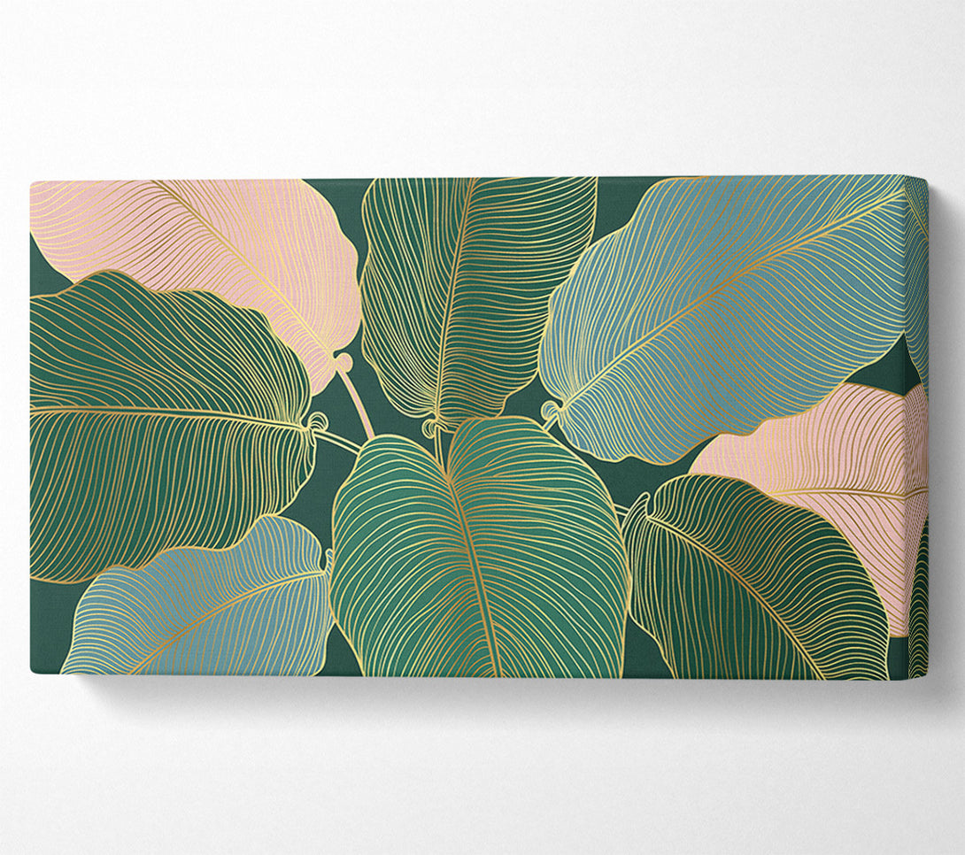  A Canvas Print of Palm Leaf Gold Lines Canvas Wall Art