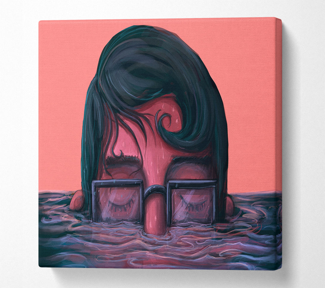  A Canvas Print of Submersing In The Ocean Canvas Wall Art
