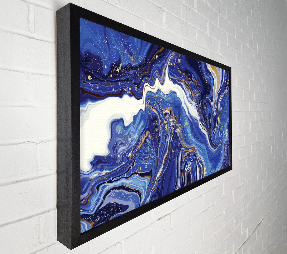  A Canvas Print of Blue And White Paint Mix Canvas Art