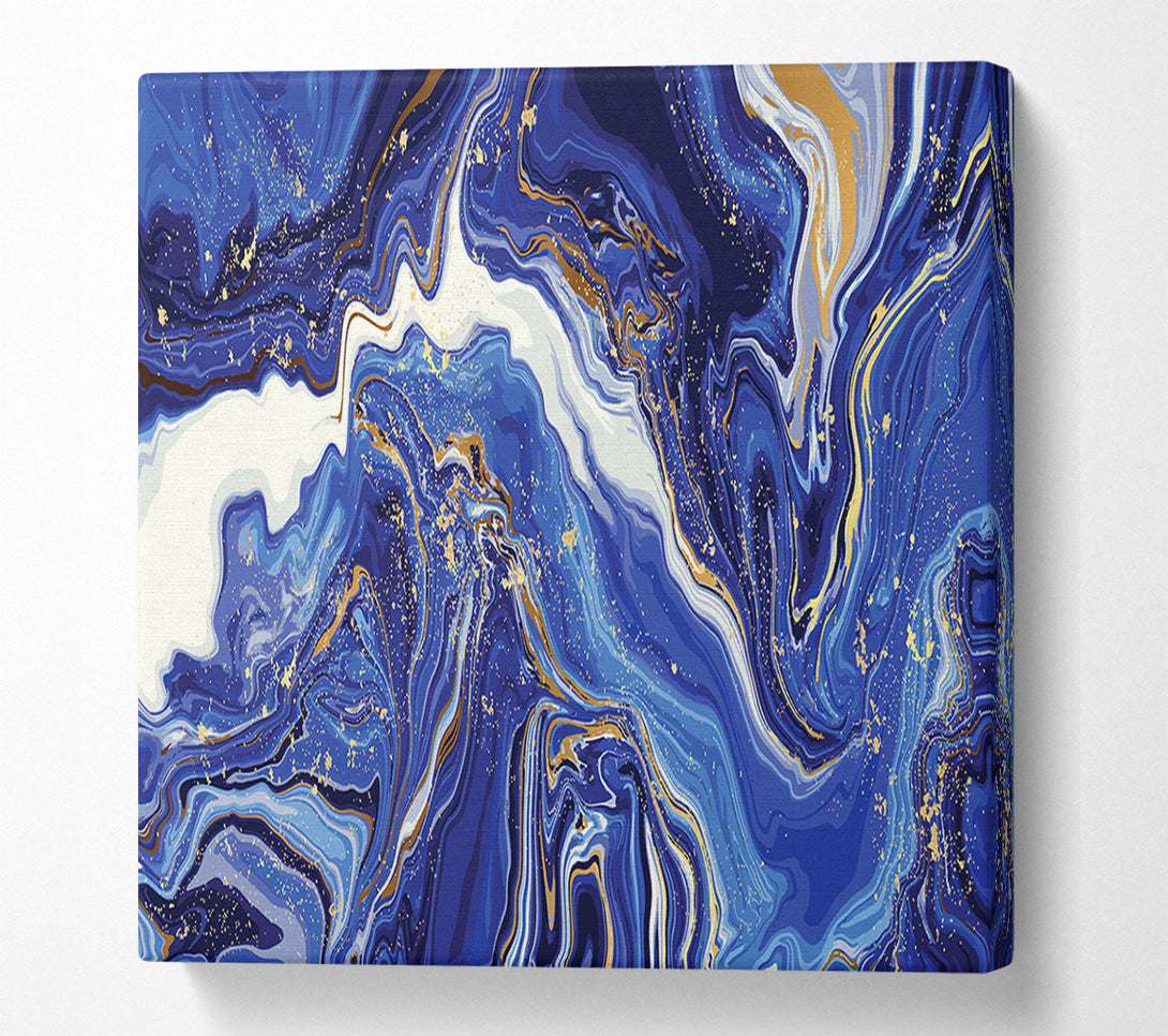  A Canvas Print of Blue And White Paint Mix Canvas Art