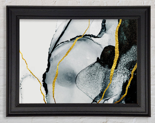 The Black Stone Glitter Framed Print