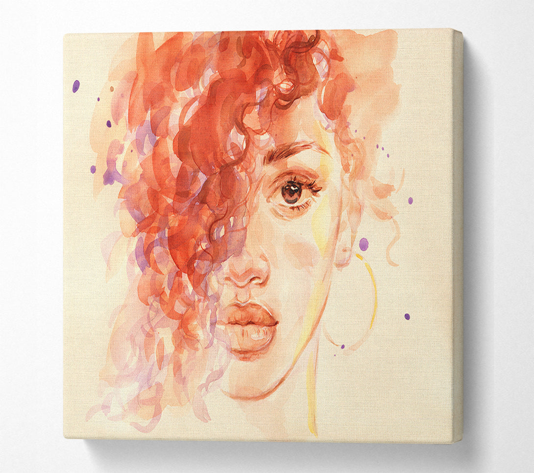  A Canvas Print of The Face Of Watercolour Canvas Art