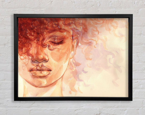 Orange Porträt von Aquarell