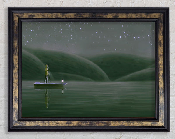 Paddling Through The River Framed Print