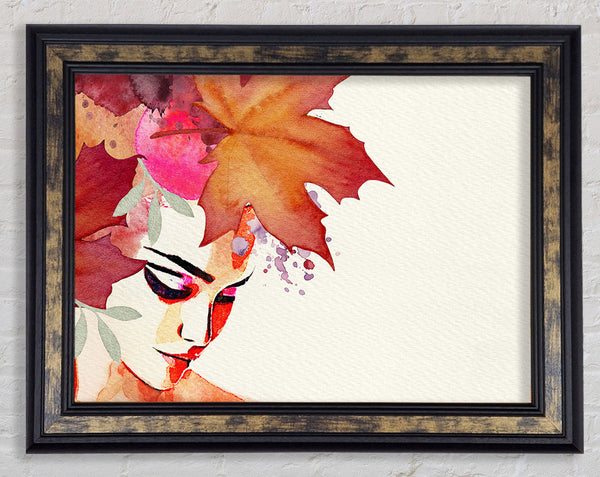 Autumn Leaf Woman Framed Print