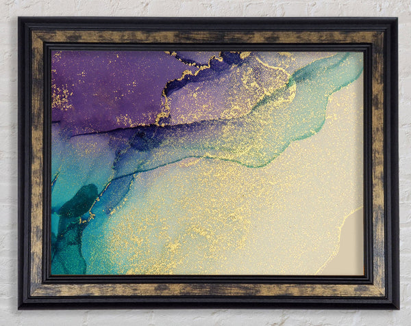 Glitter Over Watercolour Framed Print