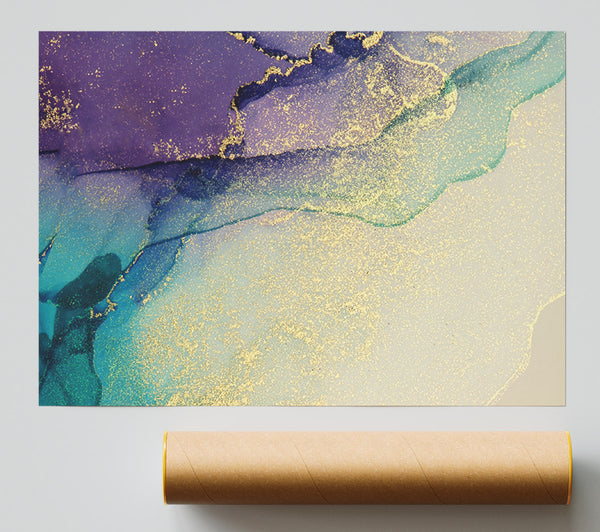 Glitter Over Watercolour Print
