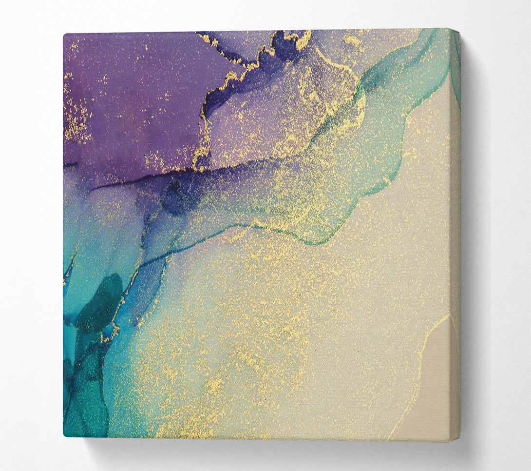  A Canvas Print of Glitter Over Watercolour Canvas Art
