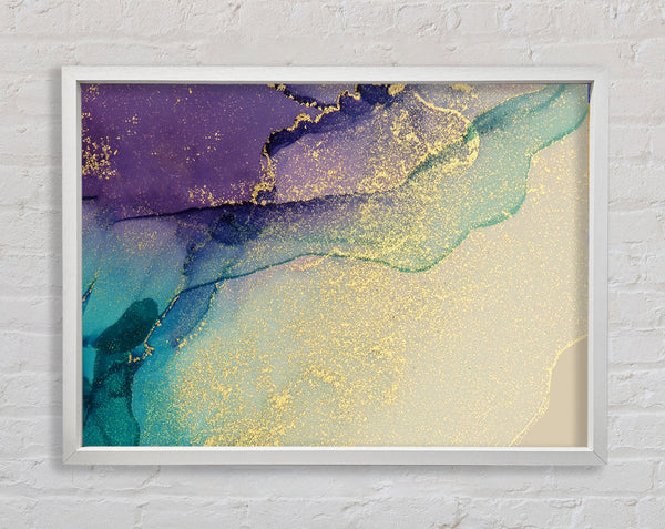 Glitter Over Watercolour Framed Print