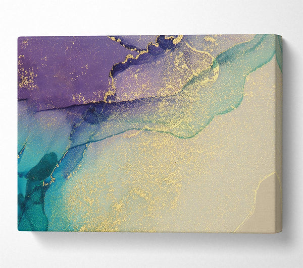 A Canvas Print of Glitter Over Watercolour Canvas Art