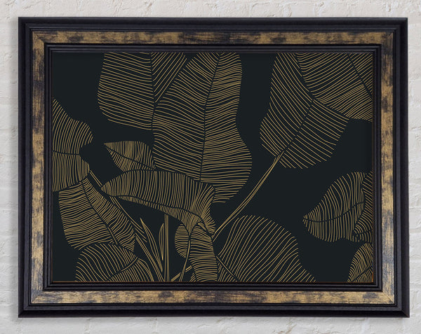 The Gold Lined Leaf Framed Print