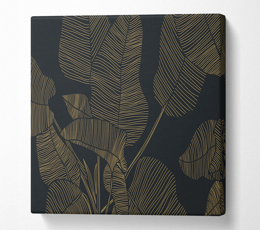  A Canvas Print of The Gold Lined Leaf Canvas Wall Art