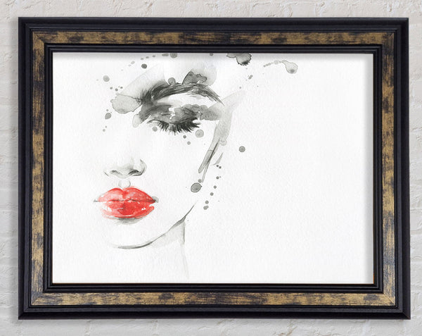 Watercolour Face Beauty Framed Print
