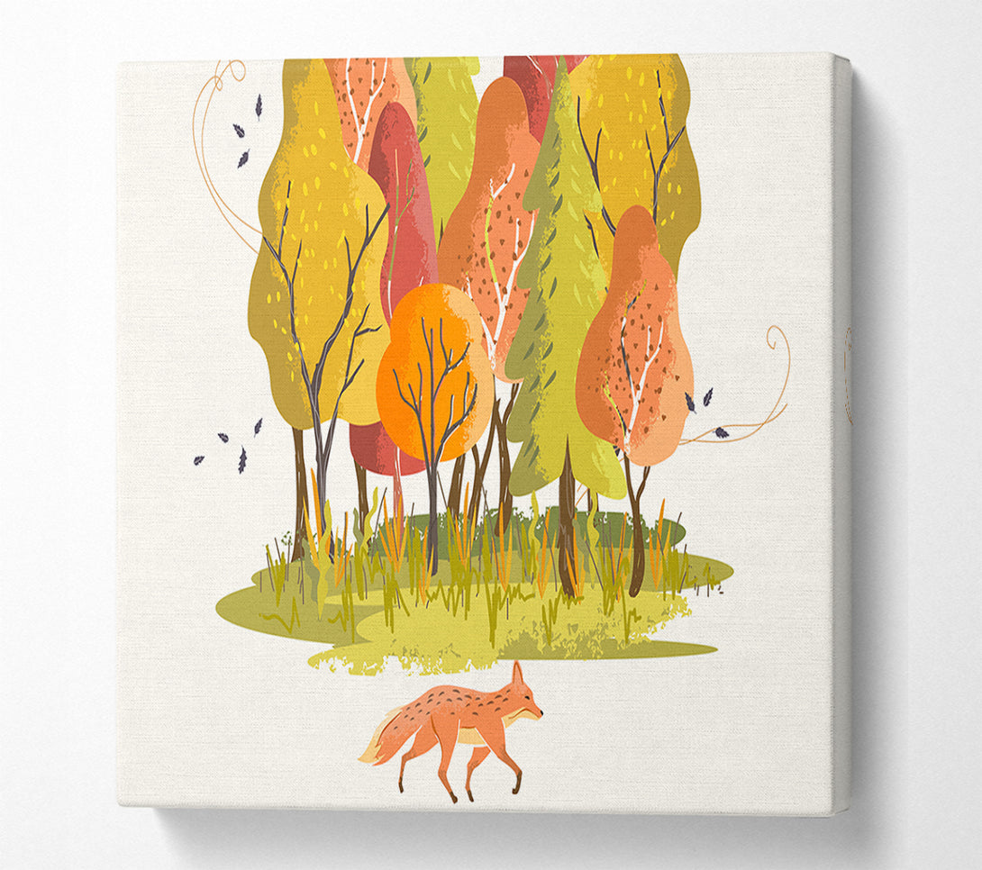  A Canvas Print of Fox In The Woodland Canvas Wall Art