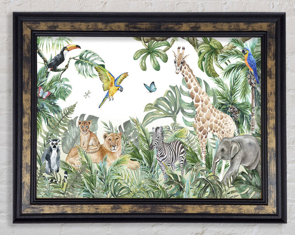 Safari Jungle Adventure Framed Print