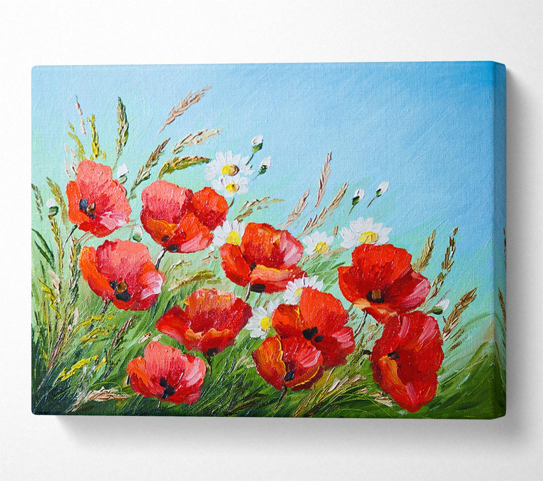  A Canvas Print of Poppies Under The Blue Sky Dream Canvas Art