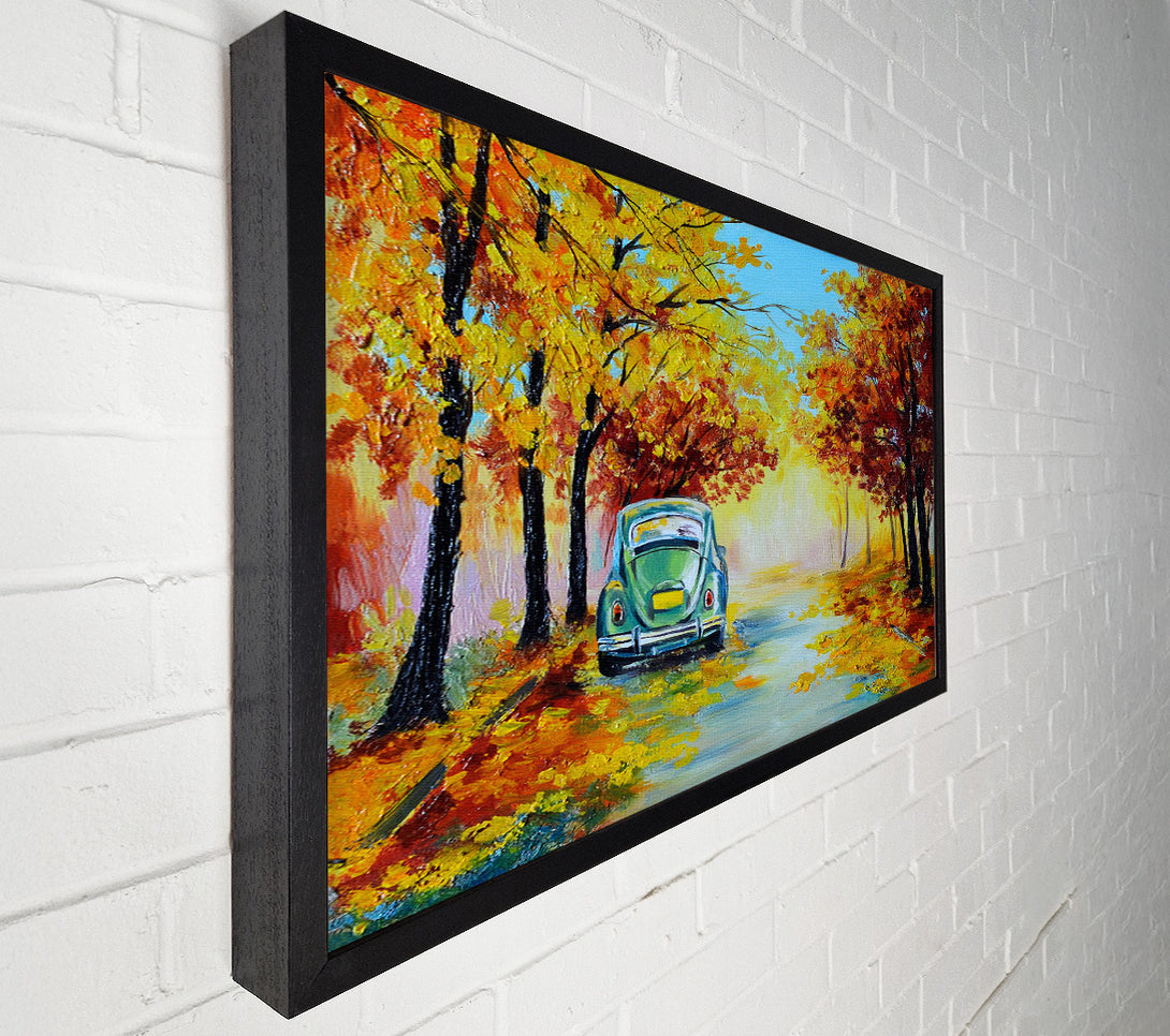  A Canvas Print of Vw Beatle In Autumn Canvas Wall Art