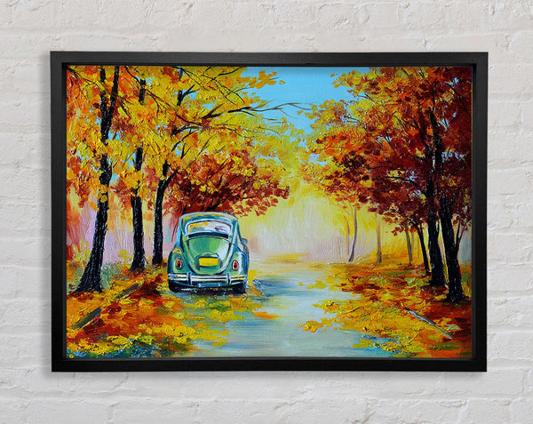 Vw Beatle In Autumn Framed Print