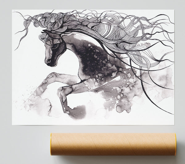Long Haired Horse Print