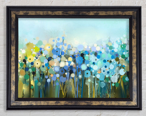 The Turquoise Wonder Flowers Framed Print