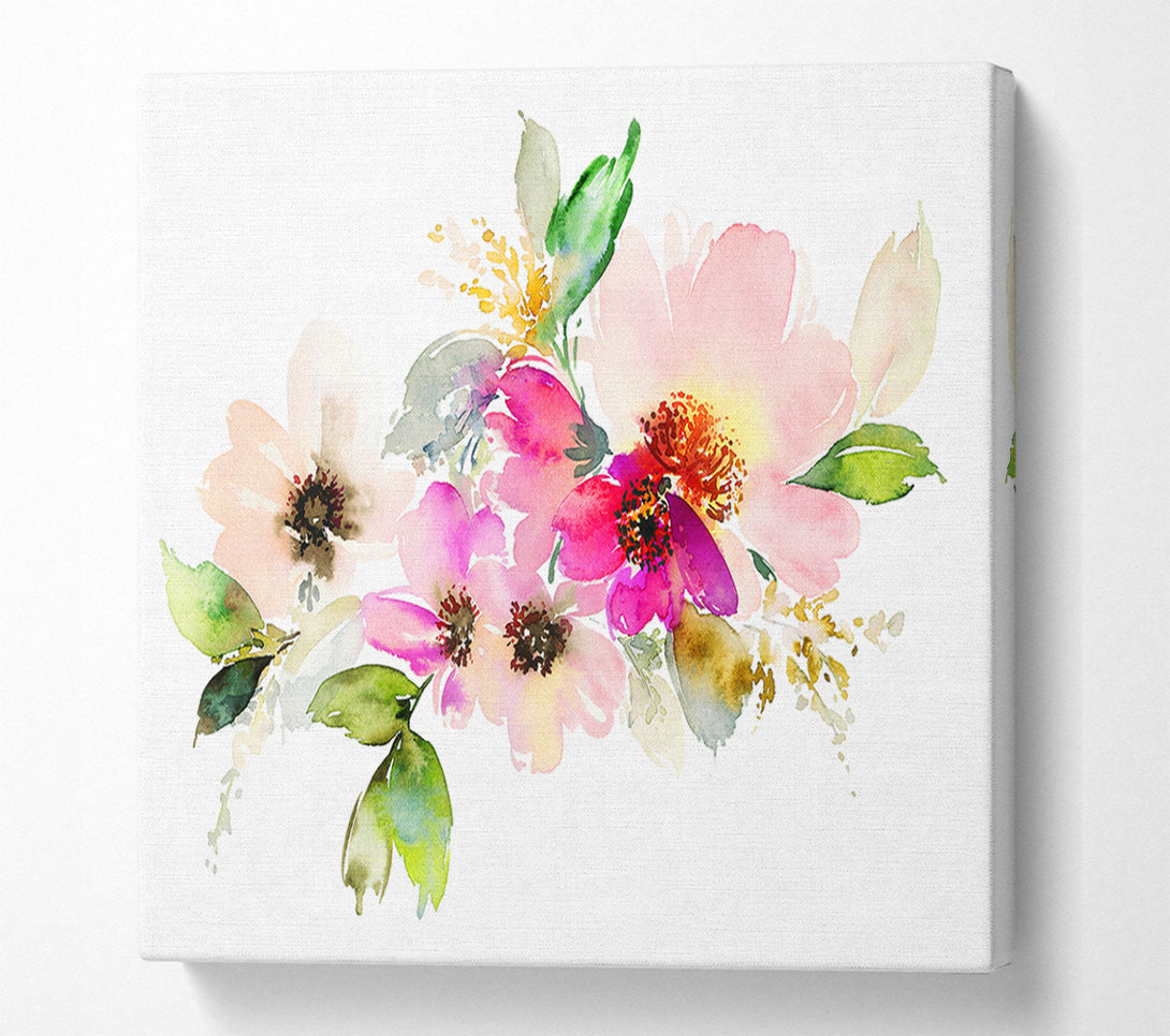  A Canvas Print of The Watercolour Flower Paint Canvas Art