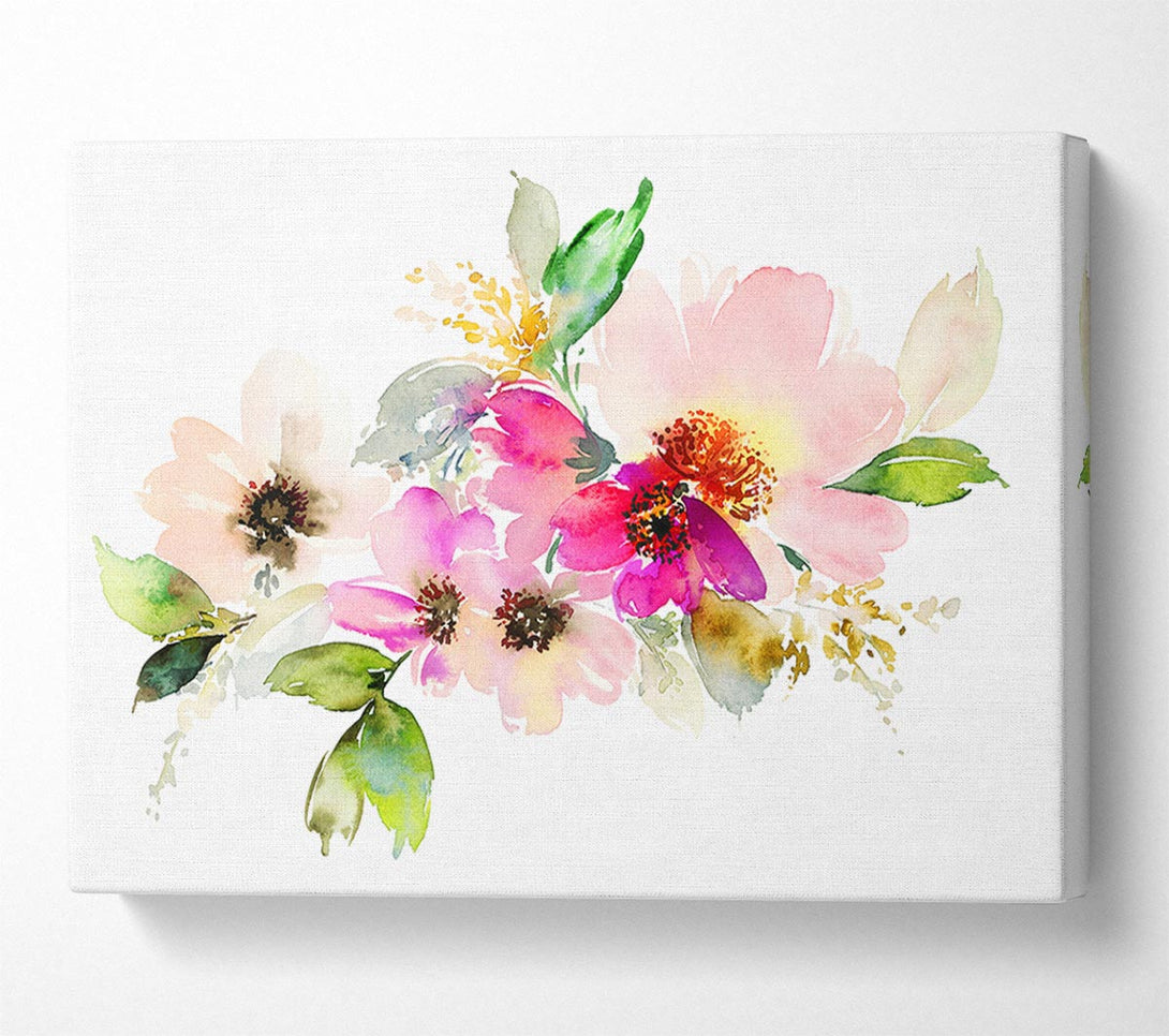  A Canvas Print of The Watercolour Flower Paint Canvas Art