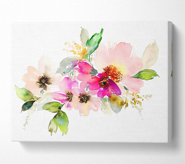  A Canvas Print of The Watercolour Flower Paint Canvas Art