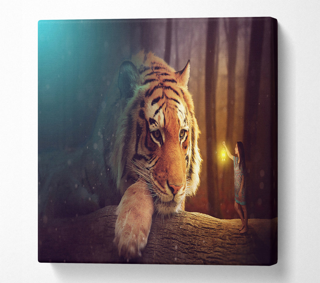  A Canvas Print of Visiting The Tiger Woman Canvas Print