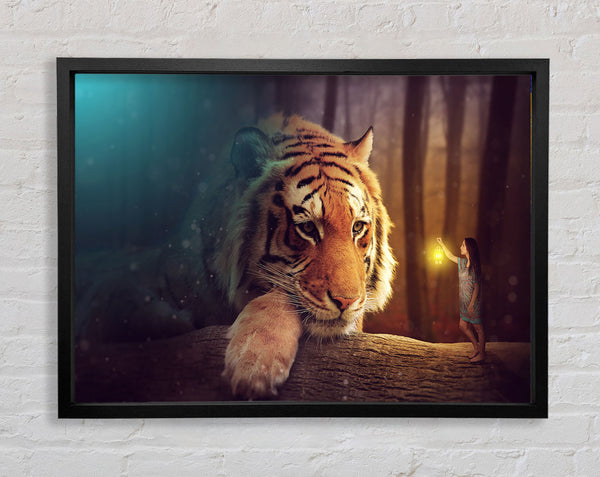 Visiting The Tiger Woman Framed Print