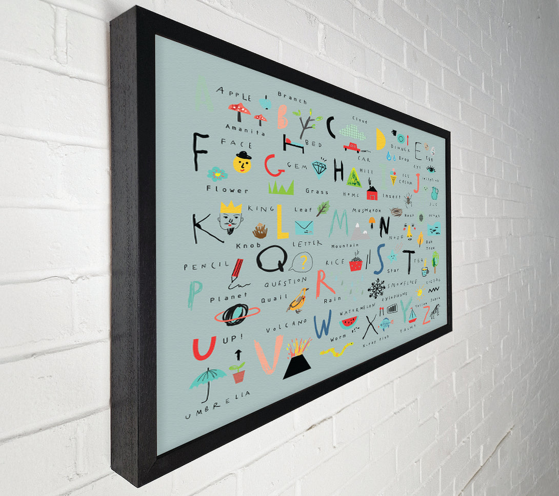  A Canvas Print of The Kids Alphabet Hand Drawn Canvas Print