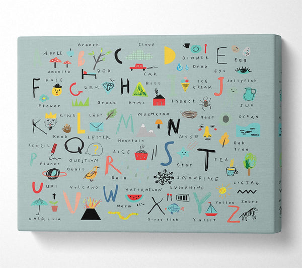  A Canvas Print of The Kids Alphabet Hand Drawn Canvas Print
