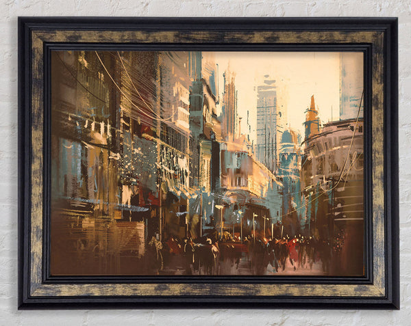 The Busy Street Rumble Framed Print