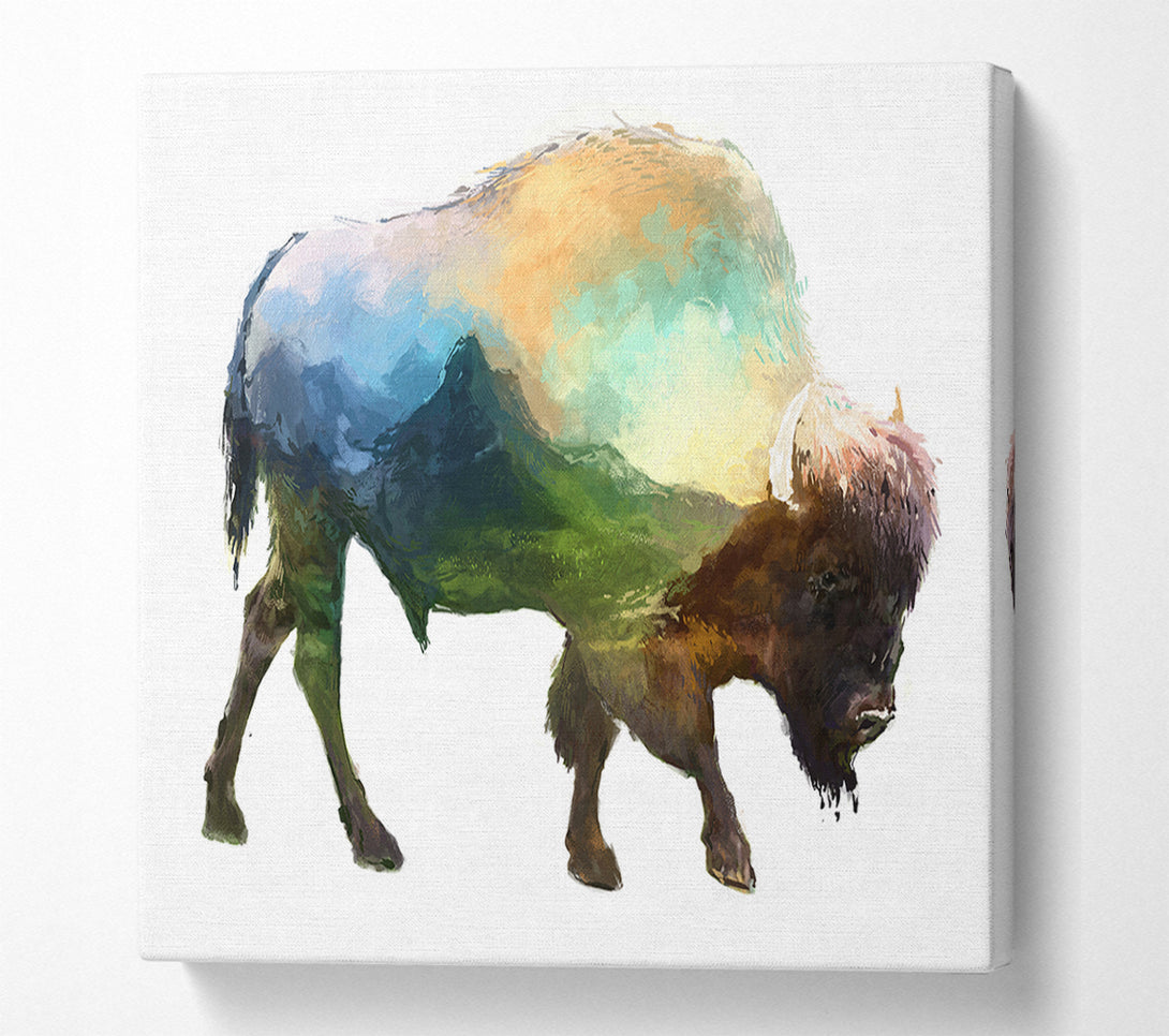  A Canvas Print of The Bison Of The Universe Canvas Print
