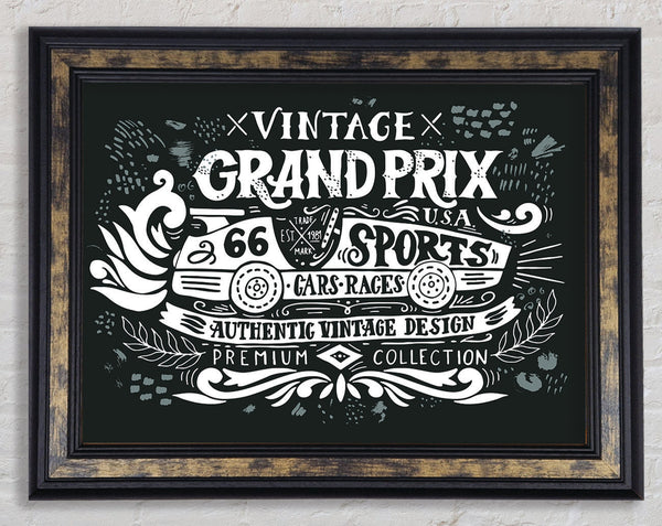 Vintage Grand Prix Type Framed Print