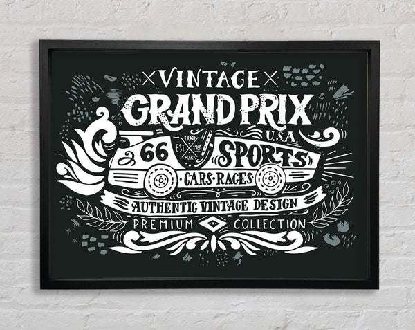 Vintage Grand Prix Type Framed Print