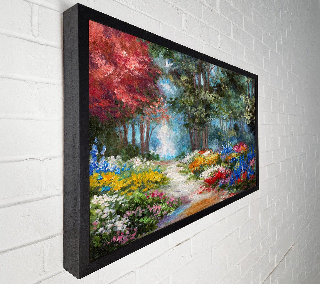 A Canvas Print of Flowers Leading Into The Forest Canvas Wall Art
