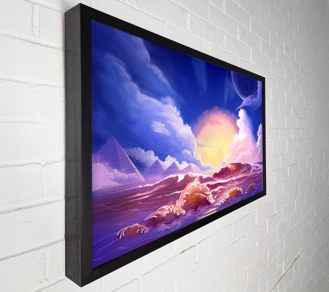  A Canvas Print of Sunset Over The Ocean Crash Canvas Print
