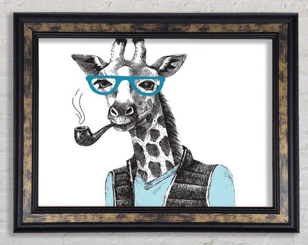 The Giraffe With Glasses Framed Print