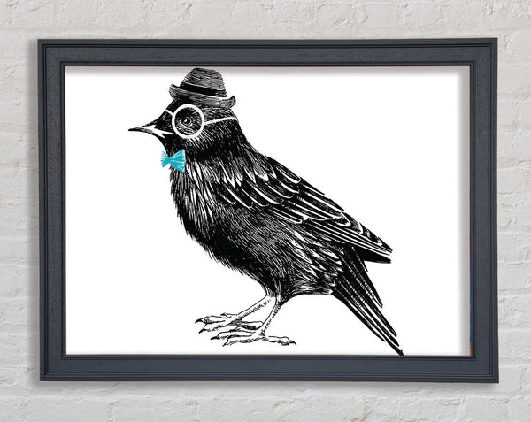 Hipster Crow Framed Print
