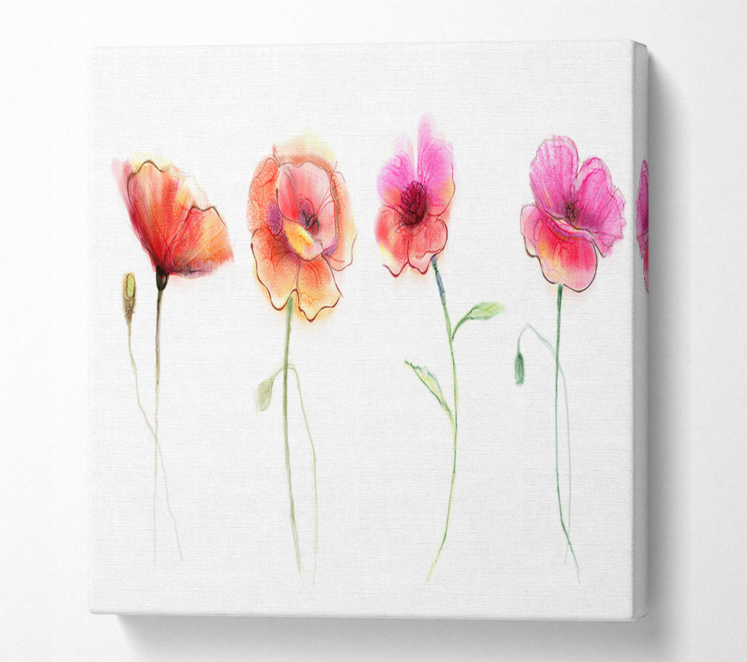  A Canvas Print of Four Pretty Flowers Canvas Art