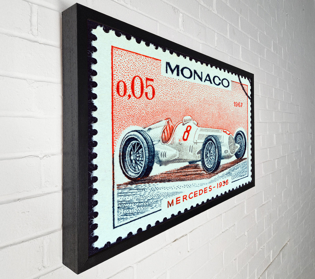  A Canvas Print of Monaco Race Stamp Canvas Art