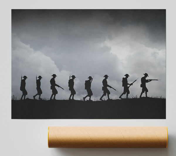The Troops Silhouette Poster