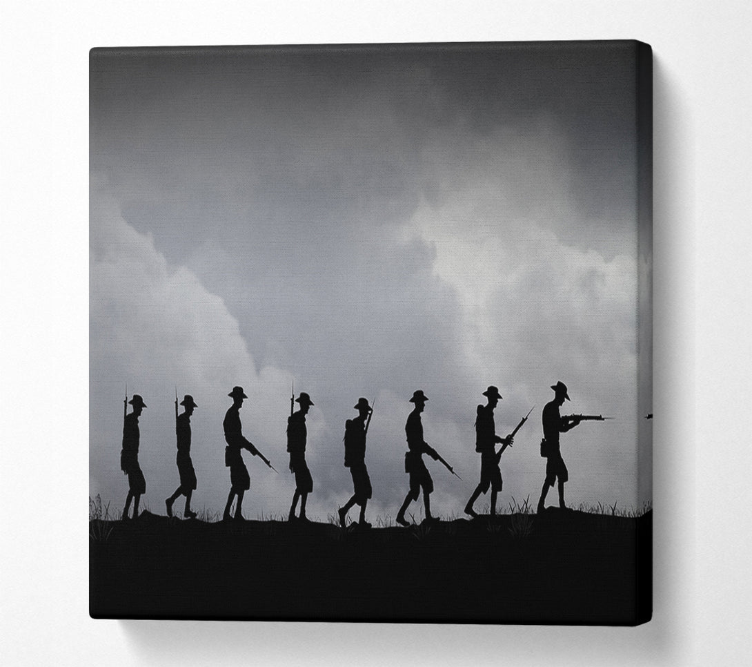  A Canvas Print of The Troops Silhouette Canvas Print
