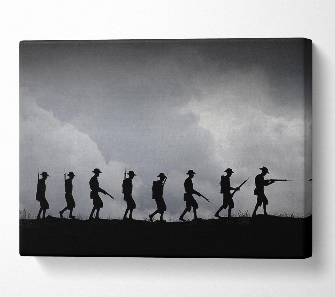  A Canvas Print of The Troops Silhouette Canvas Print