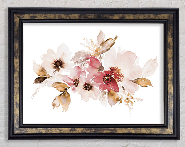 Blush Pink Flowers Framed Print