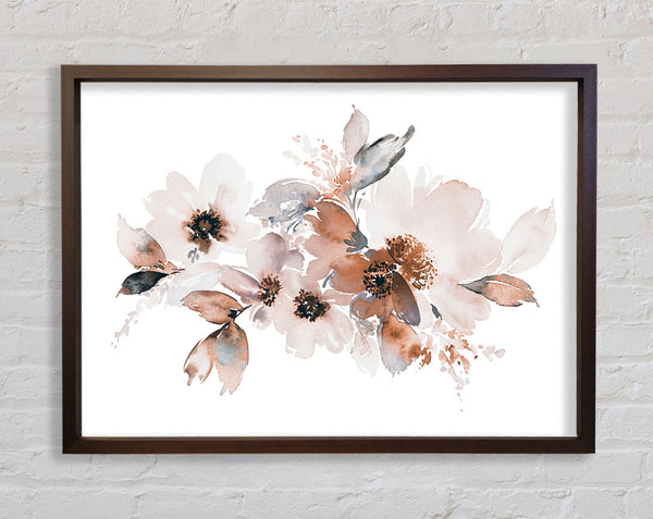 Blush Peach Flowers Framed Print