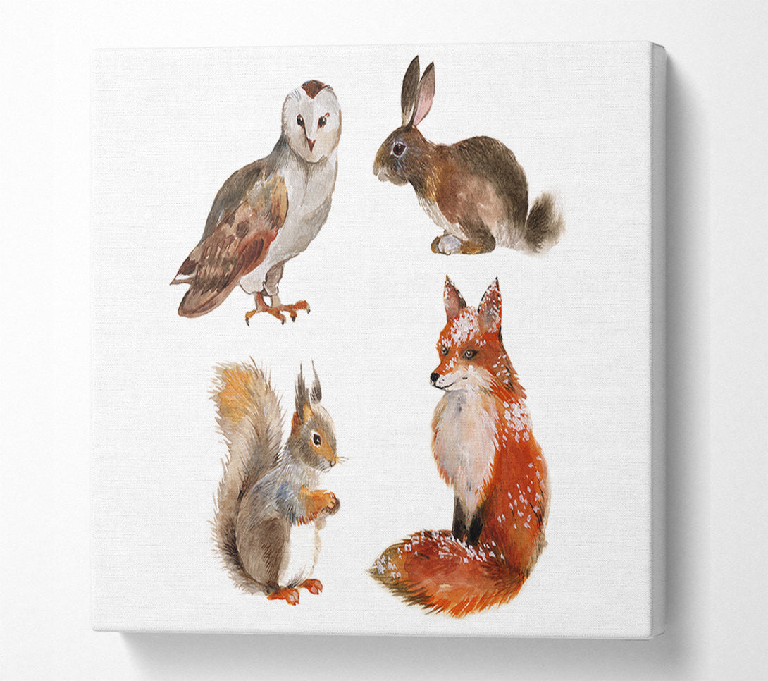 A Canvas Print of Animals Of The Woodland Canvas Art