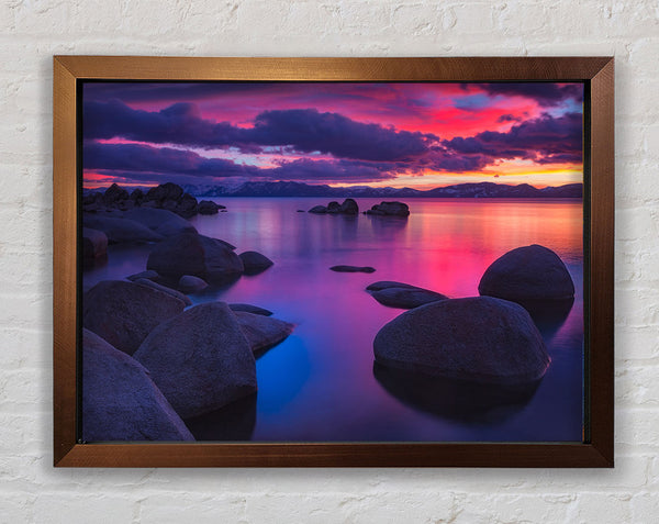 Big Round Stones In The Sand Framed Print