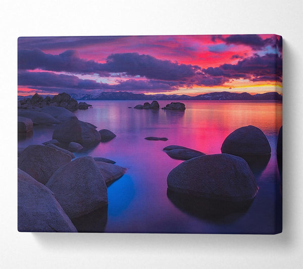  A Canvas Print of Big Round Stones In The Sand Canvas Wall Art