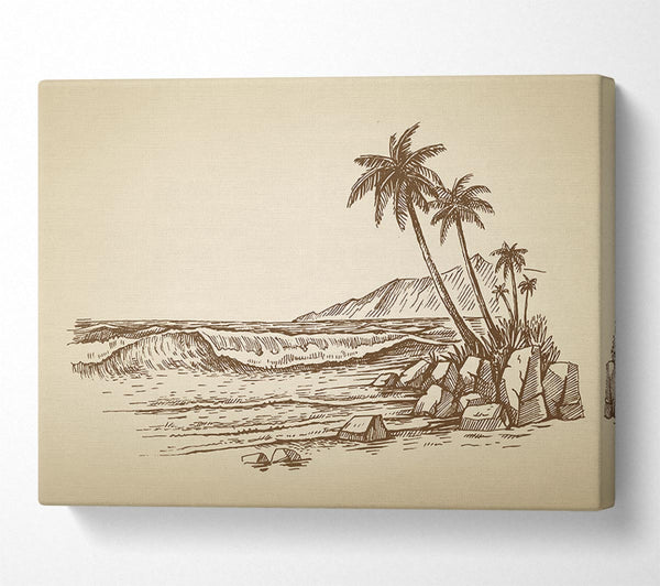  A Canvas Print of The Sepia Beach Canvas Print